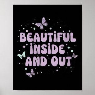Womens Beautiful Inside And Out Cute Butterfly Lav Poster