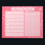 Women's Beautiful Pink Glitter Weekly Meal Planner Notepad<br><div class="desc">Cut down on the cost of shopping by planning ahead. Plan your meals and have your shopping list ready with this handy weekly meal planner. The design features pink sparkly glitter in the background.</div>