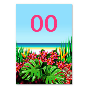Women's Beautiful Tropical 21st 30th 40th Birthday Table Number