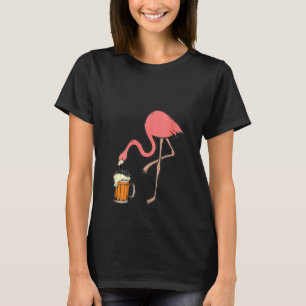 Womens Beer Flamingo Drinking Cute Birthday Perfec T-Shirt
