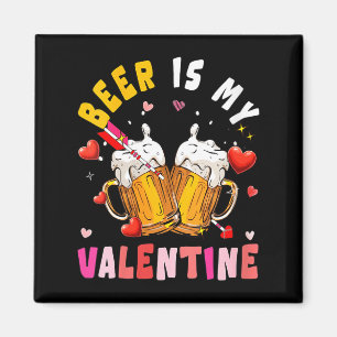 Women's Beer Is My Valentine Hearts Matching Drink Magnet