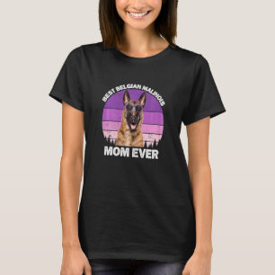 Womens Belgian Malinois Mom Vintage Belgian Shephe T-Shirt