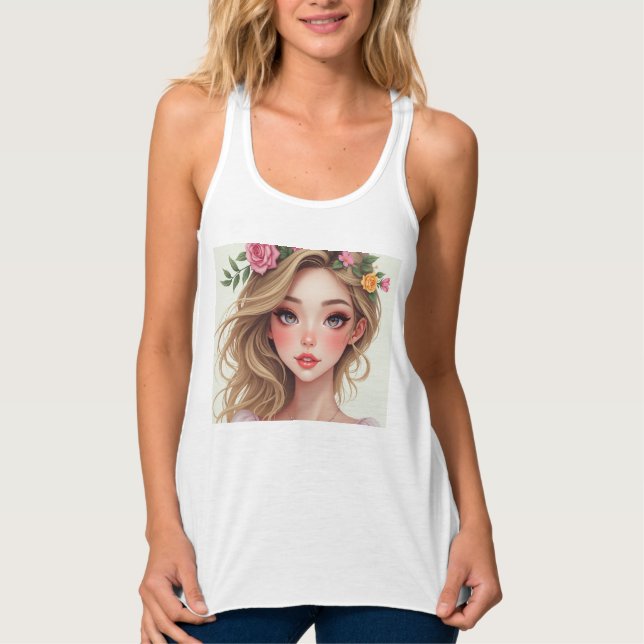 Women's Bella+Canvas Flowy Racerback Tank Top (Front)
