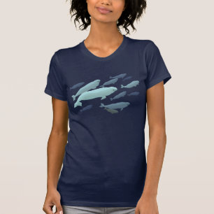 Women's Beluga Whale T-Shirt Cute Whale Art Shirts