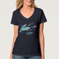 Women's Beluga Whale T-Shirt Cute Whale Art Shirts