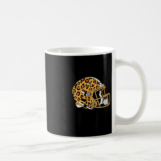 Women's Bend &amp; Snap Leopard Print Helmet Footb Coffee Mug (Right)