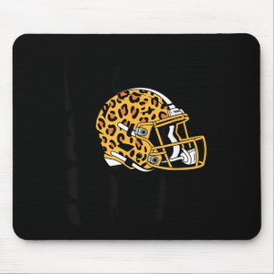 Women's Bend & Snap Leopard Print Helmet Footb Mouse Pad
