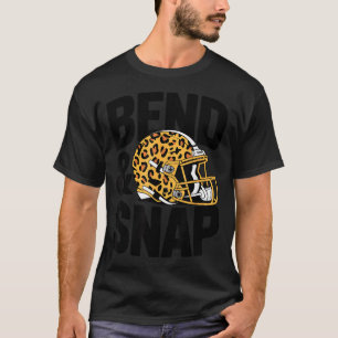 Women's Bend & Snap Leopard Print Helmet Footb T-Shirt