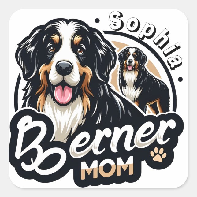 Womens Berner Mum - Bernese Mountain Dog Mum Gift Square Sticker (Front)