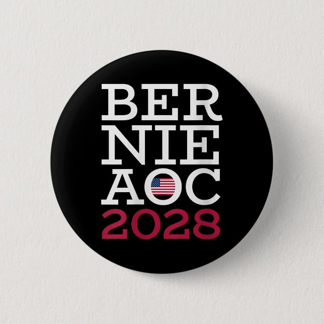 Womens Bernie Aoc 2028 Campaign - Fight Oligarchy  6 Cm Round Badge (Front)