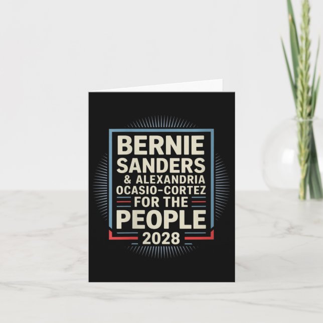 Womens Bernie Sanders And Aoc 2028 For President C Card (Front)