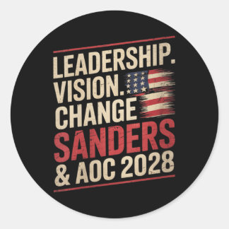 Womens Bernie Sanders And Aoc 2028 For President C Classic Round Sticker