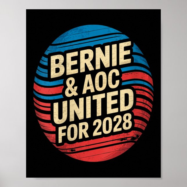 Womens Bernie Sanders And Aoc 2028 For President C Poster (Front)