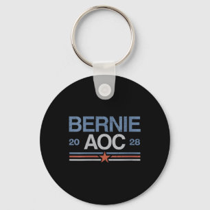 Womens Bernie Sanders And Aoc V-neck Key Ring