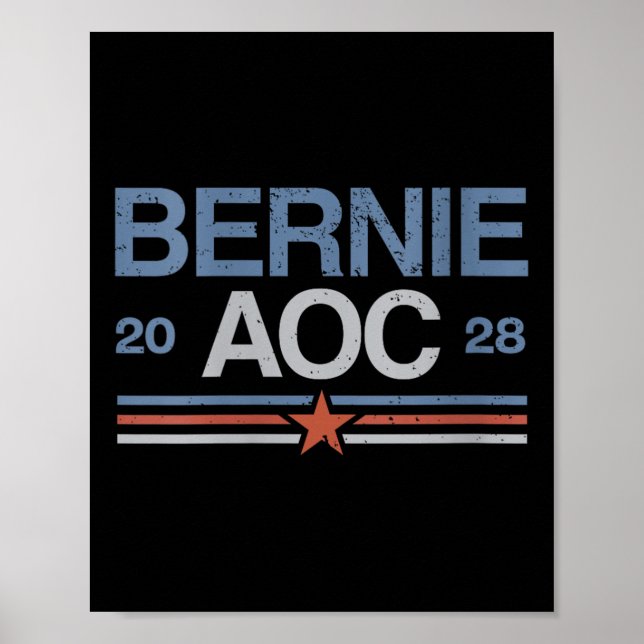 Womens Bernie Sanders And Aoc V-neck  Poster (Front)