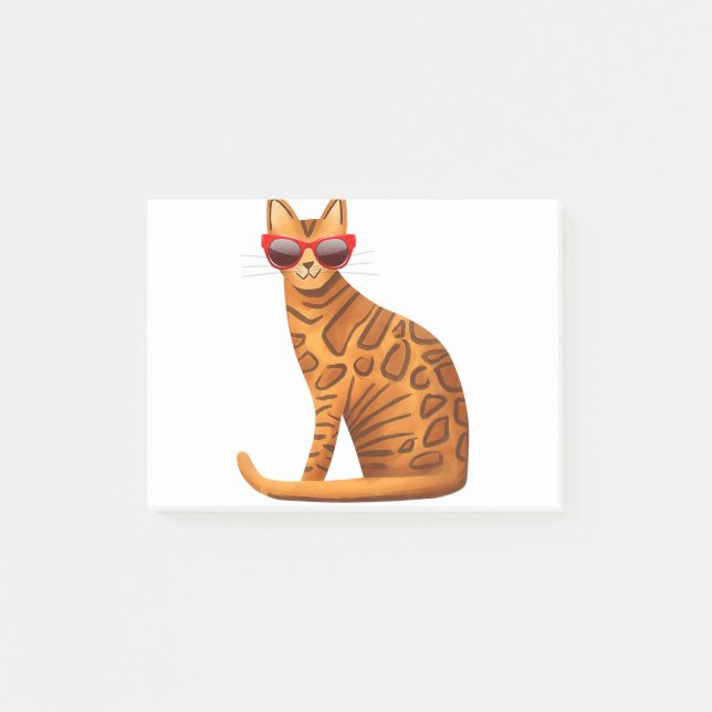 Womens Best Bengal Cat Summer Cool Red Sunglasses Post-it Notes (Front)