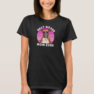Womens Best Boxer Mum For Women Retro Boxer Dog O T-Shirt