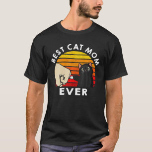 Womens Best Cat Mum Ever , Retro Cat Mum T, Funny T-Shirt
