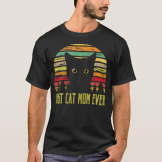 Womens Best Cat Mum Ever, Vintage Eighties Style D T-Shirt