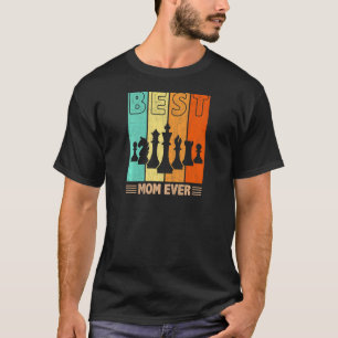 Womens Best Chess Mum Ever Retro Graphic Mama Moth T-Shirt
