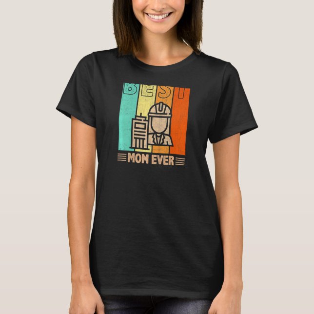 Womens Best Construction Worker Mum Ever Graphic M T-Shirt (Front)