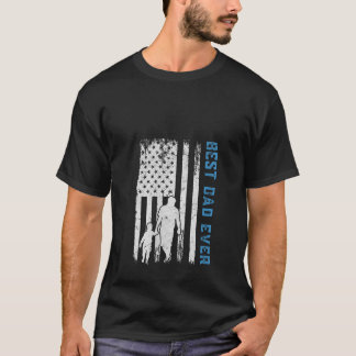 Womens Best Dad Daddy Ever Patriotic American Flag T-Shirt