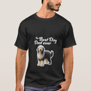 Womens Best Dog Dad Ever Sheepadoodle V Neck T-Shirt