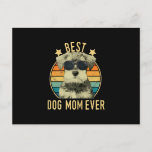 Womens Best Dog Mum Ever Miniature Schnauzer Announcement Postcard