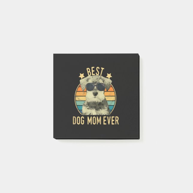 Womens Best Dog Mum Ever Miniature Schnauzer Post-it Notes (Front)