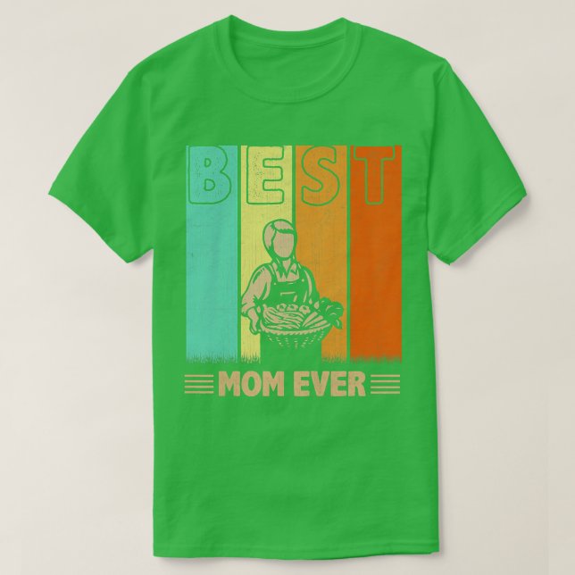 Womens Best Farmer Mom Ever Retro Graphic Mama Mot T-Shirt (Design Front)