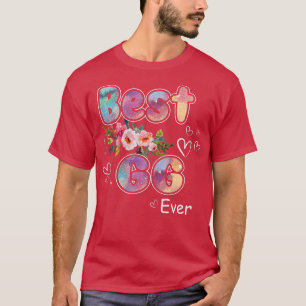 Womens Best GG Ever Floral Decoration Grandma  T-Shirt