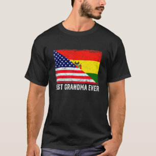 Womens Best Grandma Ever American Bolivia Flag Mum T-Shirt