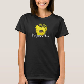 Womens Best Greyador Mum Sunflower Dog Paws Mother T-Shirt