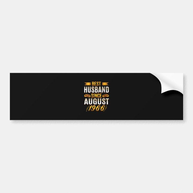 Womens Best Husband Since August 1966 - Funny 54th Bumper Sticker (Front)