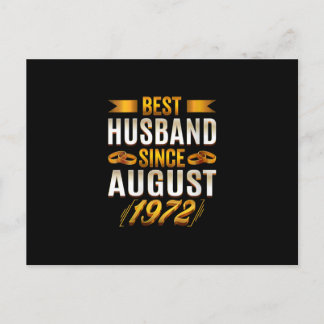 Womens Best Husband Since August 1972 - Funny 48th Announcement Postcard