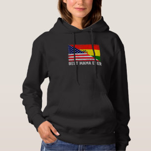 Womens Best Mama Ever American Bolivia Flag Mum Ma Hoodie