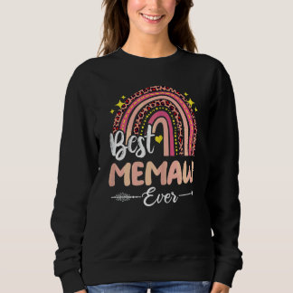 Womens Best Memaw Ever Rainbow Leopard Plaid Mothe Sweatshirt
