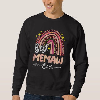 Womens Best Memaw Ever Rainbow Leopard Plaid Mothe Sweatshirt