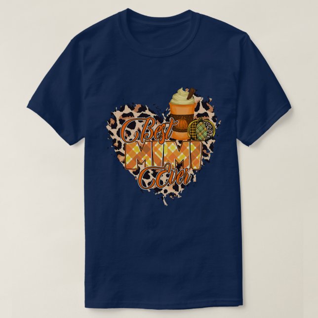 Womens Best Mimi ever shirt, autumn heart Mimi T-Shirt (Design Front)