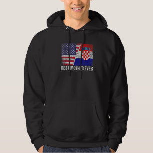 Womens Best Mother Ever Croatia Flag Patriotic Mum Hoodie