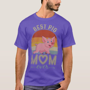 Womens Best Pig Mum Ever Retro Design Cute Mum Mot T-Shirt