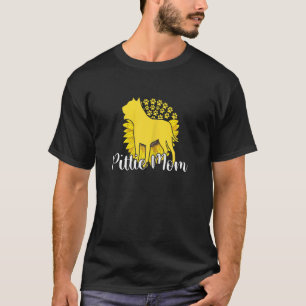 Womens Best Pittie Mum Sunflower Dog Paws Motheru2 T-Shirt