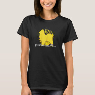 Womens Best Pom Mum Sunflower Dog Paws Motheru2019 T-Shirt