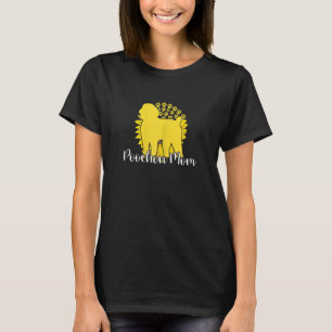 Womens Best Poochon Mum Sunflower Dog Paws Motheru T-Shirt