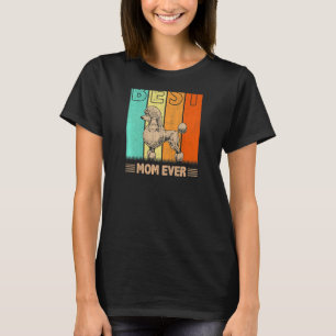 Womens Best Poodle Dog Mum Ever Retro Graphic Mama T-Shirt