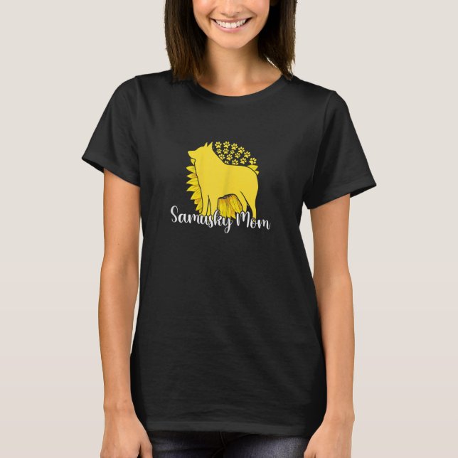 Womens Best Samusky Mum Sunflower Dog Paws Motheru T-Shirt (Front)