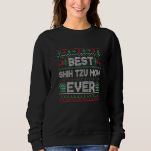 Womens Best Shih Tzu Mom Ever Christmas Pajamas Ma Sweatshirt
