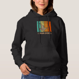 Womens Best Snowy Owl Mum Ever Retro Graphic Mama Hoodie