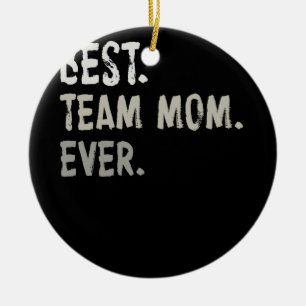 Womens Best Team Mum Ever Sports Ceramic Tree Decoration