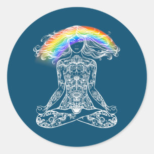 Womens Best Yoga Mom  Classic Round Sticker